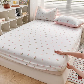 Un parure de lit imprimée 3 pièces et une taie d'oreiller, comprenant 1 housse de lit + 2 taies d'oreiller (sans noyaux), douce et respirante 1