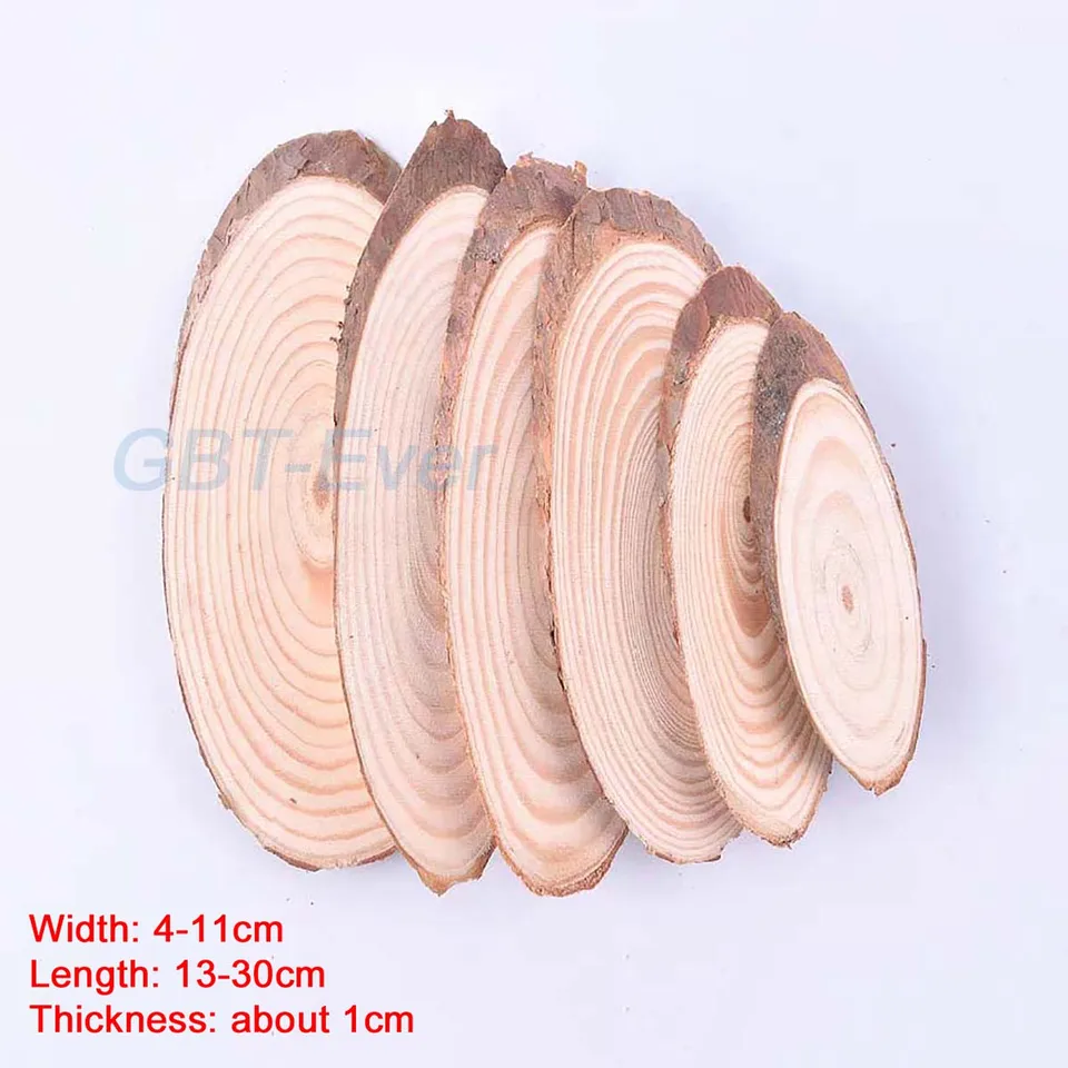 40 Pièces Rondin De Bois,Rondelle Bois,Rondin Bois,Copeaux De Bois Naturel De 4-5 C Pour Le