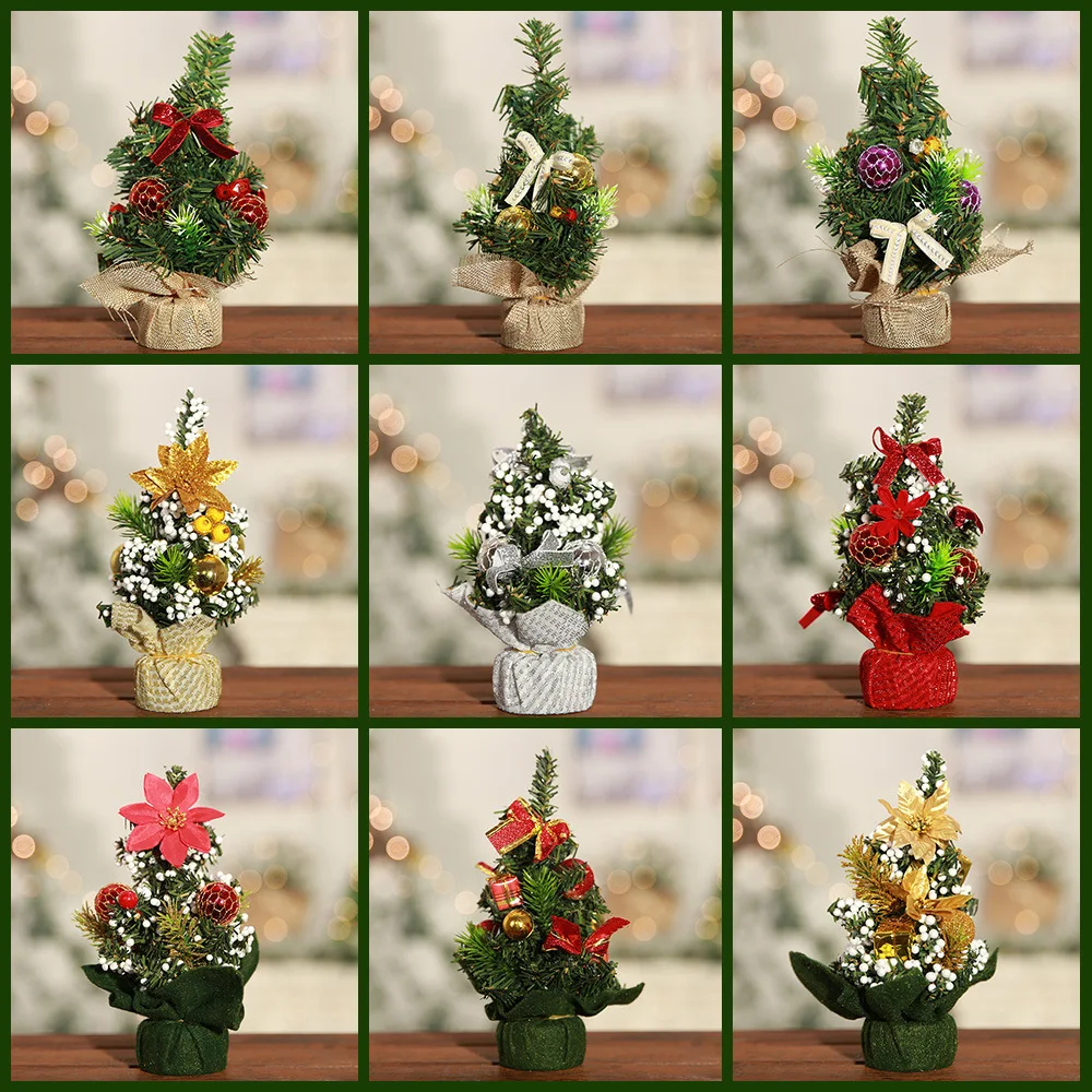 New Mini Small Christmas Tree Small Tree Christmas Table Ornament Christmas Tree Decoration 20cm