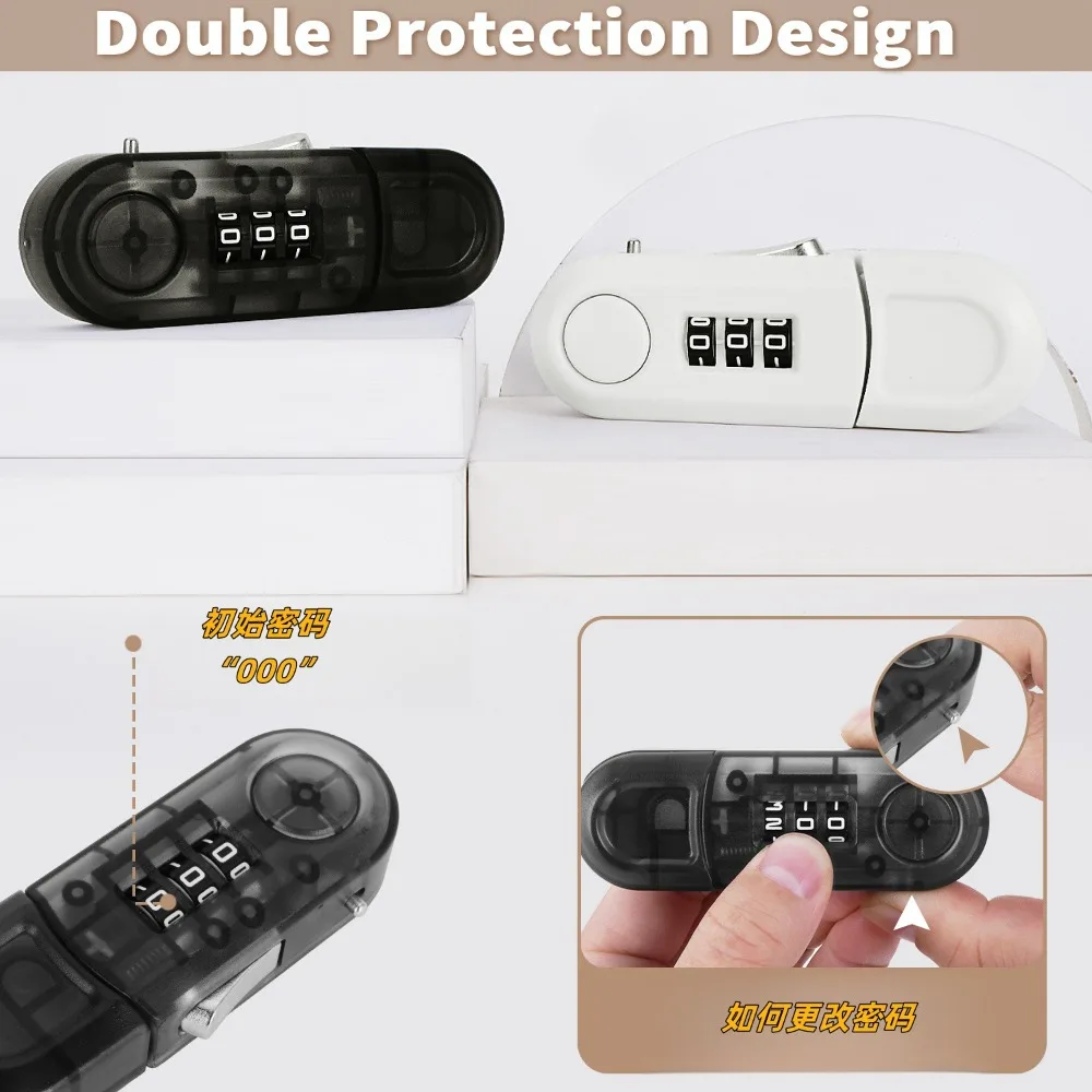Drawer Password Lock Non Perforated Cabinet Door Safety Lock Double Opening Refrigerator Office Anti-theft Cabinet