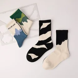 2023 Fashion Socks Hip Hop Skateboard Striped Mid Tube Socks Solid Color Breathable Cotton Sock Women Man Socks