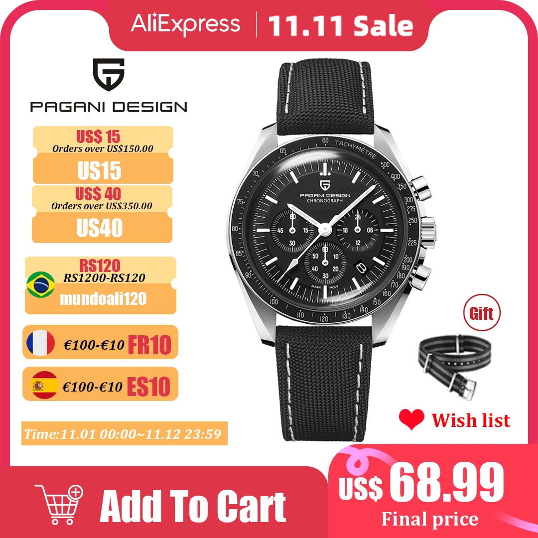 Pagani Design Moon Mens Watches 2022 Top Brand Luxury Quartz Watch For