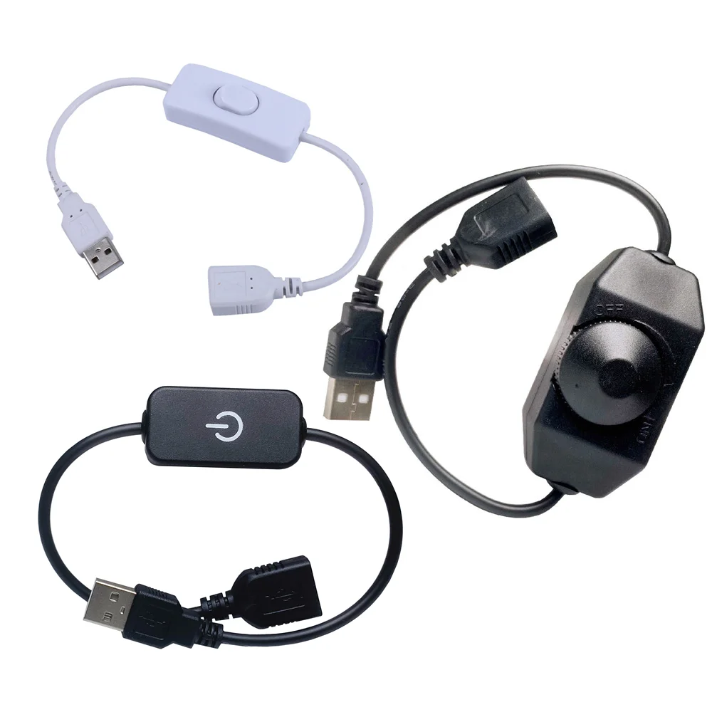 USB Cable Switch USB Switch Cable With ON/OFF 5V USB Touch / Knob Dimmer Switch Cable Extension
