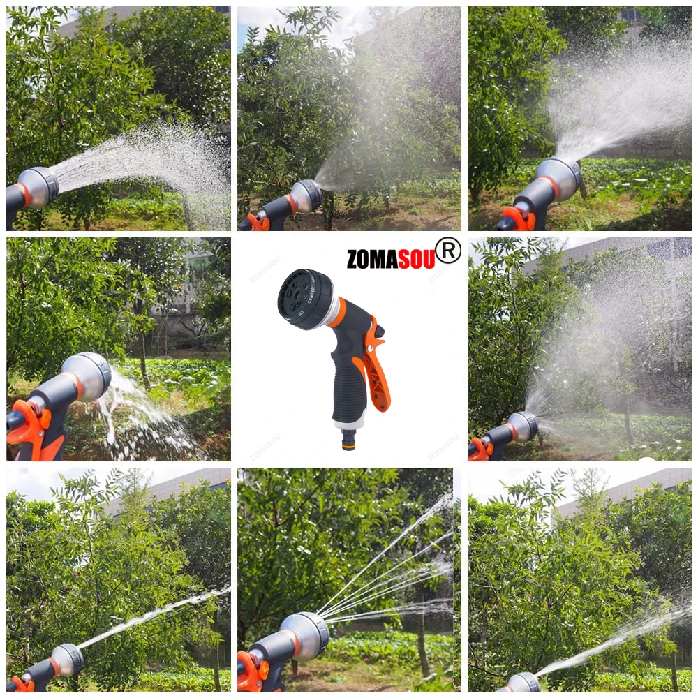 ZOMASOU 1/2Pcs Garden Hose Water Spray Gun 8 Modes Car Wash High Pressure Sprayer Watering Nozzle For Plant Lawn Yard Water Jet_voghion.com