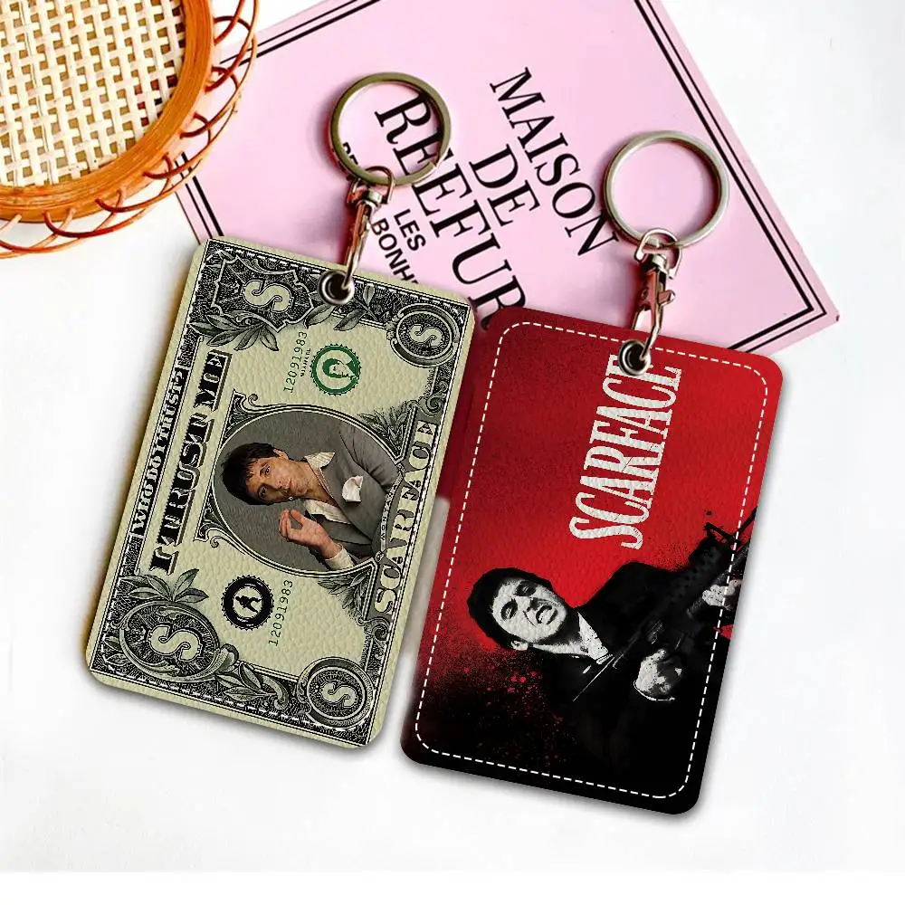 S-스카페이스 토니 몬타나 사무용품 남녀 신용카드 키링 학생증 ID 카드 홀더 자격증 홀더 카드