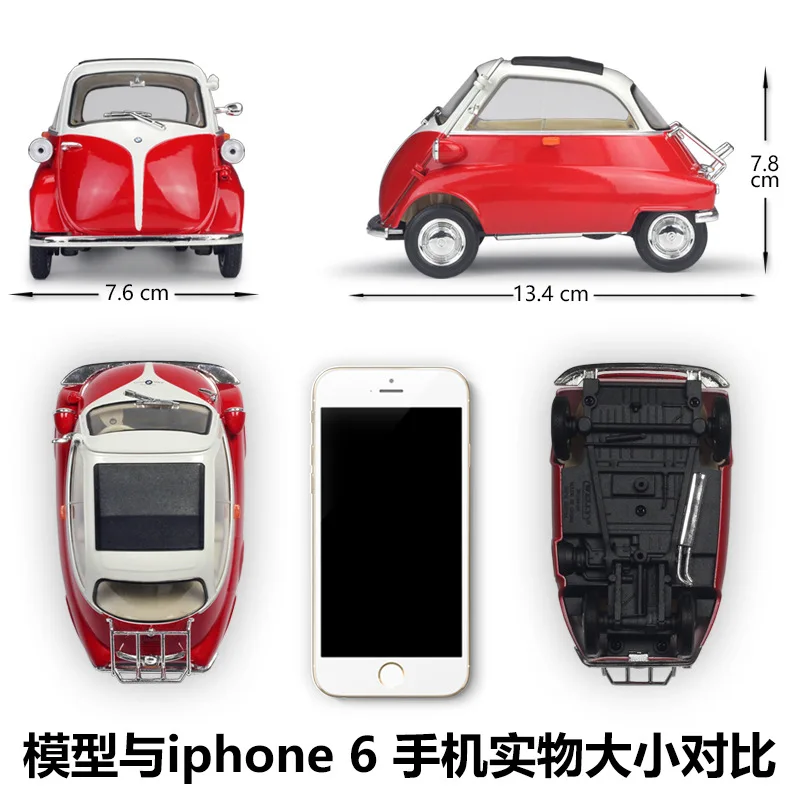 Welly 1:18 Bmw Isetta 합금 자동차 모델 다이캐스트 및 장난감 차량 컬렉션 자동차 장난감 소년 생일 선물