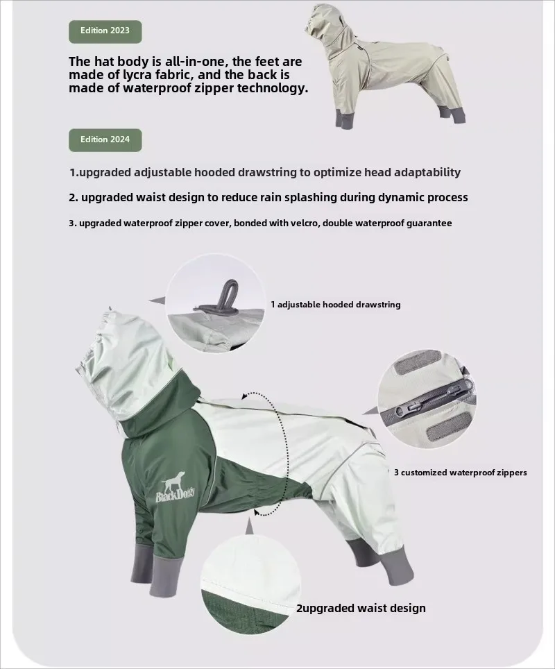 Description Picture 2 of itemWaterproof 4legged Dog Raincoat Outdoor Jacket for Pet Dogs Dirt and Water Proof Warm Clothes Pet Products Supplies Accessories