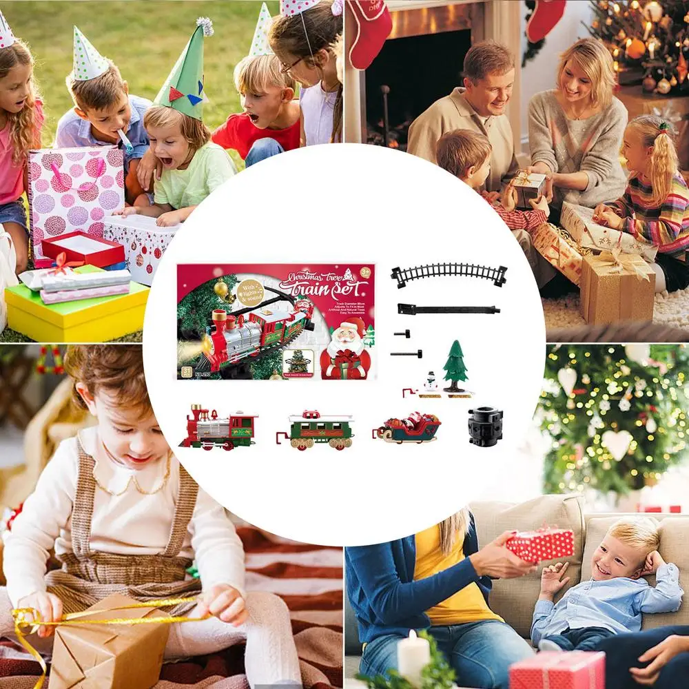 Christmas Train Electric Train Set for Christmas Tree Track Car Decoration Trains Noel Gift Xmas Tree Decoration