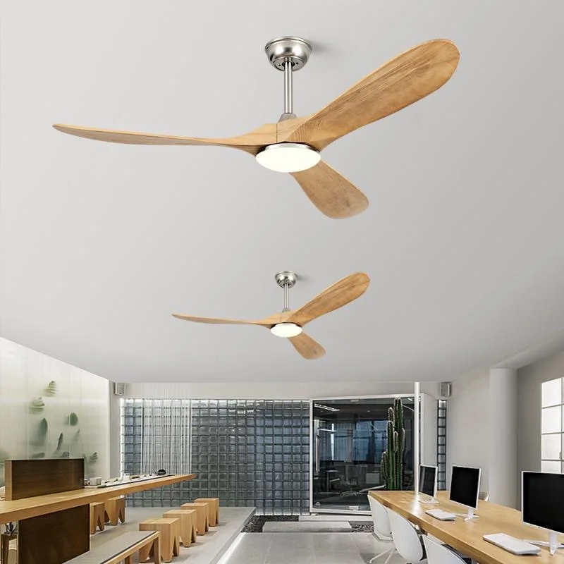 Ceiling Fan 88 Inch DC Motor Reverse Wood Blades With Remote Control Lighting