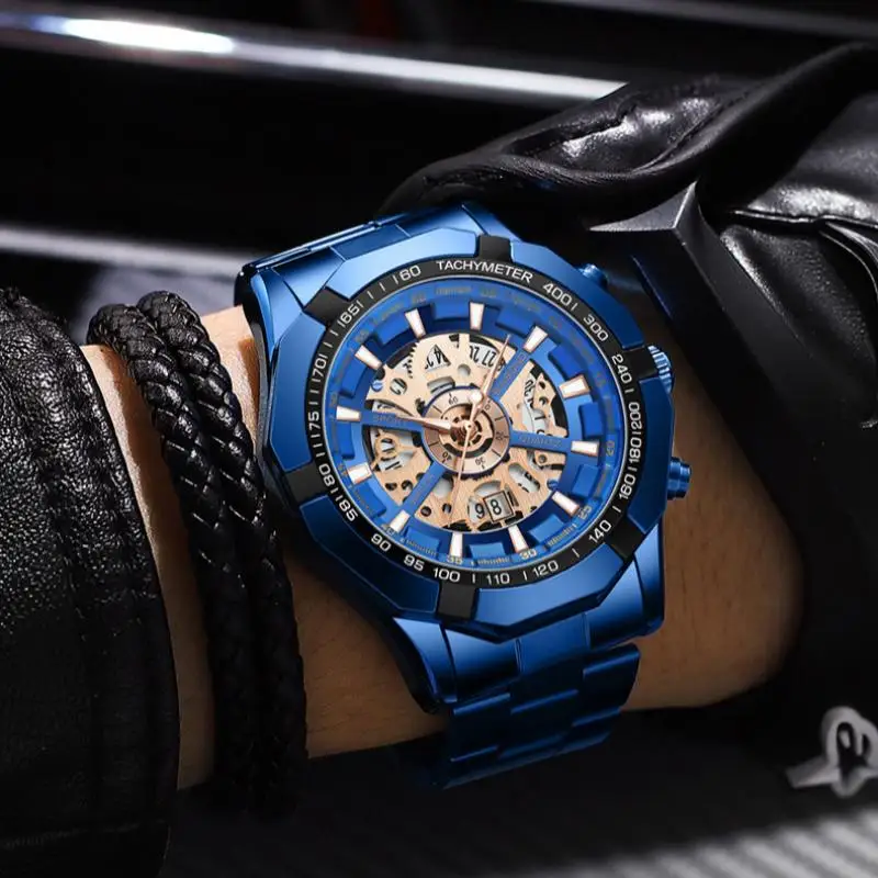 Luxury Business Calendar Date Quartz Watch for Men Fashion Trend Men Stainless Steel Watch Business Casual Watch