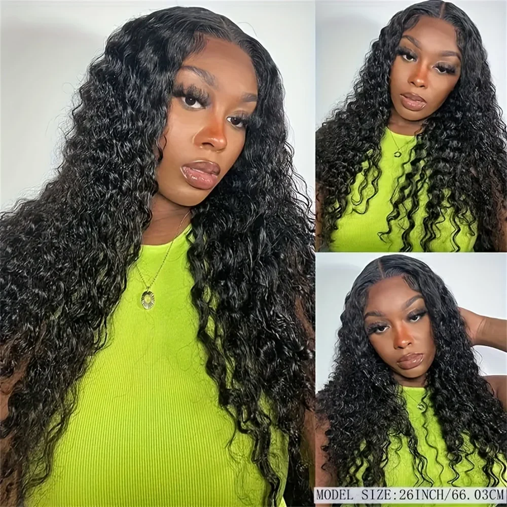 Wear And Go Glueless Wigs Deep Wave Lace Closure Wigs 4X4 HD Deep Curly Wet and Wavy Ready to Wear Lace Closure Wigs images - 6