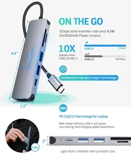  USB HUB C HUB Adapter 6 in 1 USB C to USB 3.0 HDMI-Compatible Dock for MacBook Pro For Nintendo Switch USB-C Type C 3.0 Splitter 