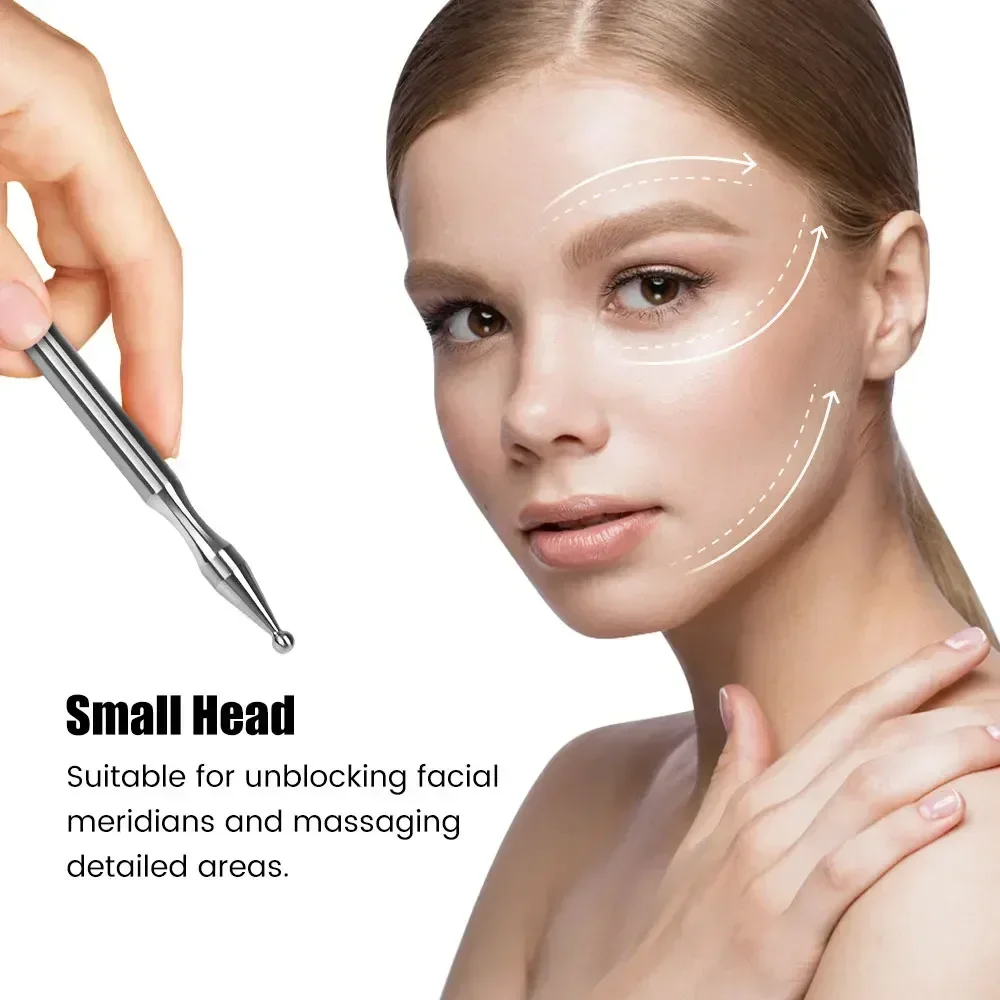 Facial Reflexology Body Massage Tool Acupuncture Pen Retractable Double Headed Point Probe Pen for Face Massager Massage Stick