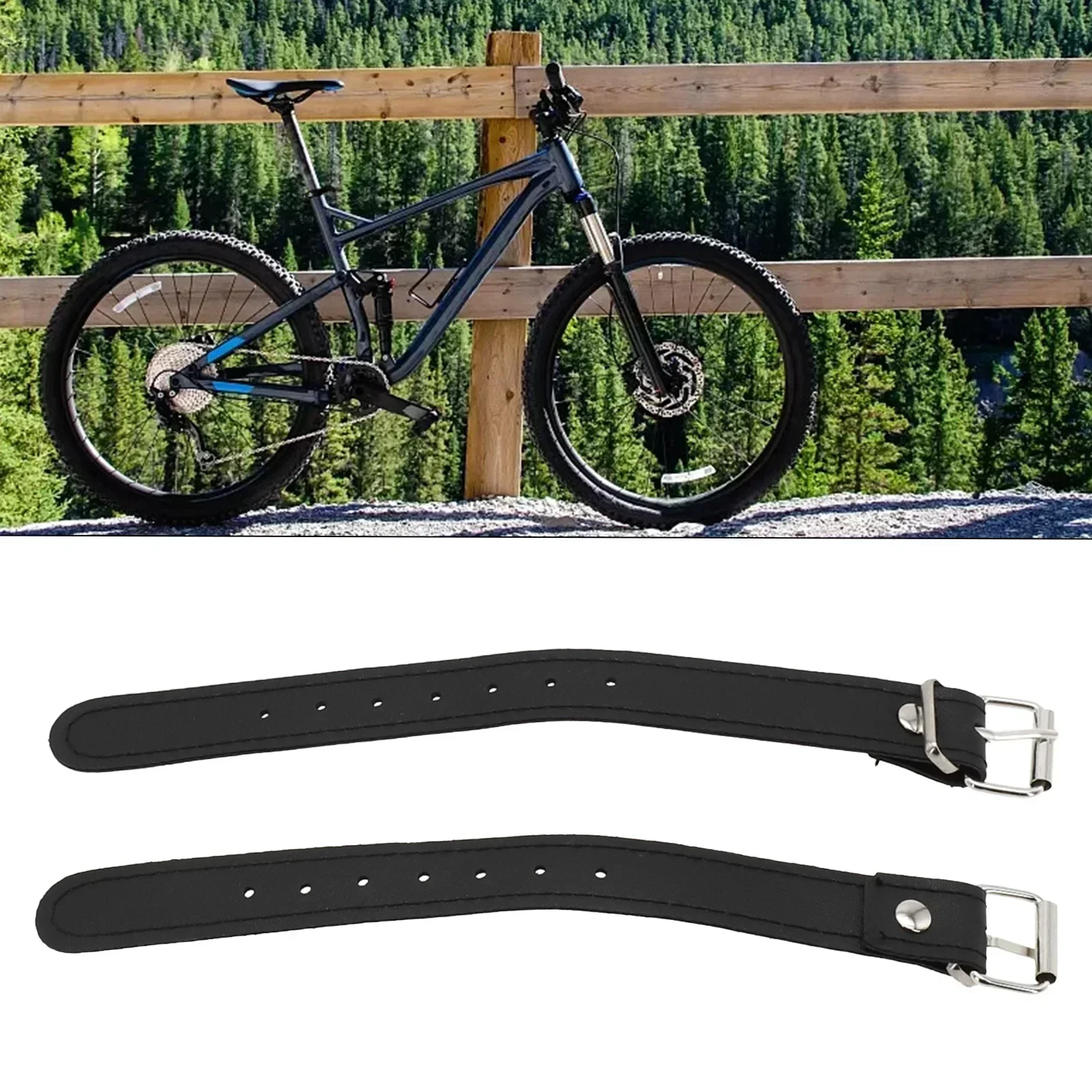 2PCS Removable Imitation Rattan Bicycle Basket With Leather Straps Bicycle Imitation Wicker Basket Waterproofing Cycling Parts