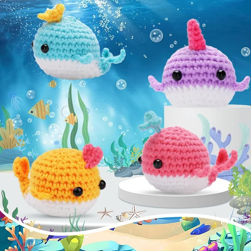 Whale Crochet Kit Beginner Crochet Kit Starter Stitch Marker Complete Set 2/3/4Pcs crochet kit