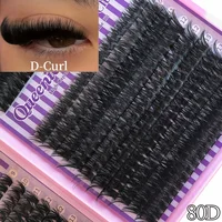 800 bouquets de faux cils, longueurs mixtes 9-16mm, courbure D, bouquets de cils volumineux et denses, extensions de cils réutilisables, aspect naturel 5