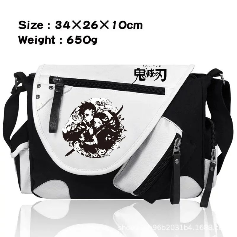 Demon Slayer Canvas Crossbody Bag – Large Capacity Anime Shoulder Messenger