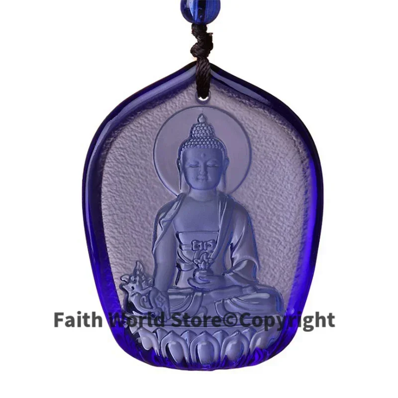 GOOD LUCK pocket efficacious Mascot Bless Safe luck Green Tara Pharmacist Medicine Buddha Crystal Pendant Buddhist Amulet 6