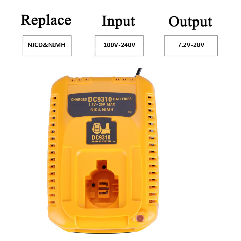 Battery Charger DC9310 for DEWALT 7.2V-18V NiCad & NiMh Battery DW9057 DC9071 DC