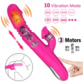 Warming and stretching Vibrator For Women 10 mode Clitoris Tongue Stimulator reality Dildo Vibrators Female Sex Toys For Adults 2