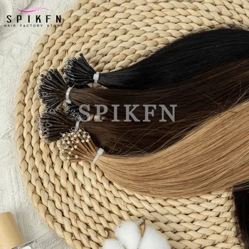 Invisible Nano Ring Hair Extensions Human Hair Natural Black Straight Nano Human Hair Extensions With Nano Beads 50strands/Pack