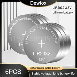 Batterie lithium aste pour montre et calculatrice, pile bouton, 6 pièces, LIR2032, Eddie ion 24.com, 3.6V, 40mAh