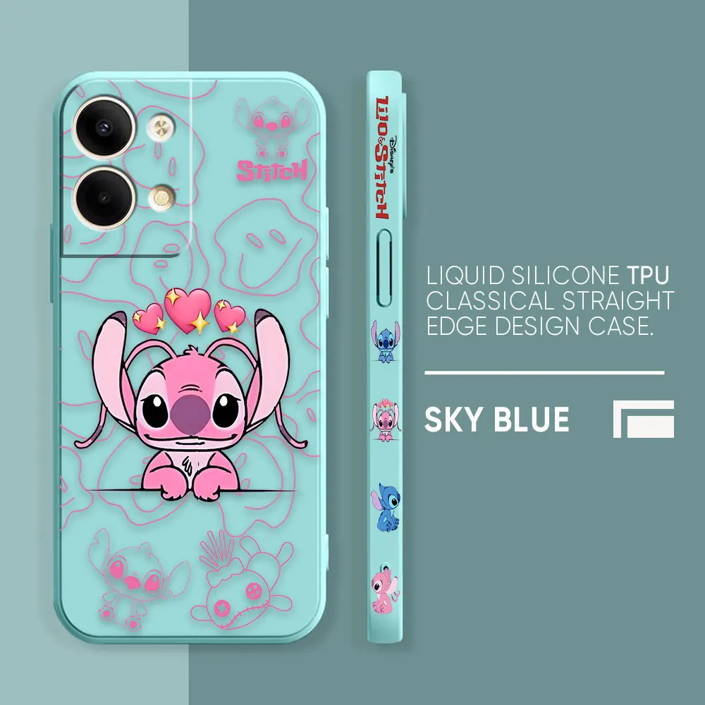 thumbnail image 1 of Case For OPPO RENO 8 7 9 6 7SE 5 4 4SE 4 3 4G 5G PRO PLUS Colour Simple Liquid Silicone Case Lilo And Stitch Angel Couple, 1 of 5