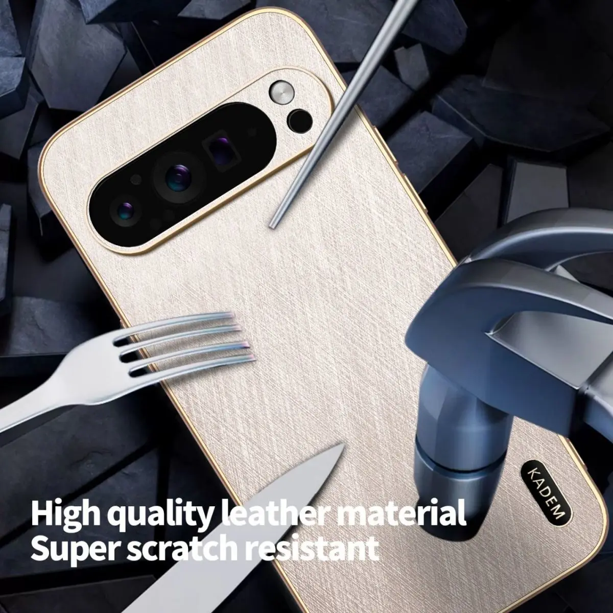 Business Magnetic Electroplating Gold Silk Pattern Anti-Fall Phone Case