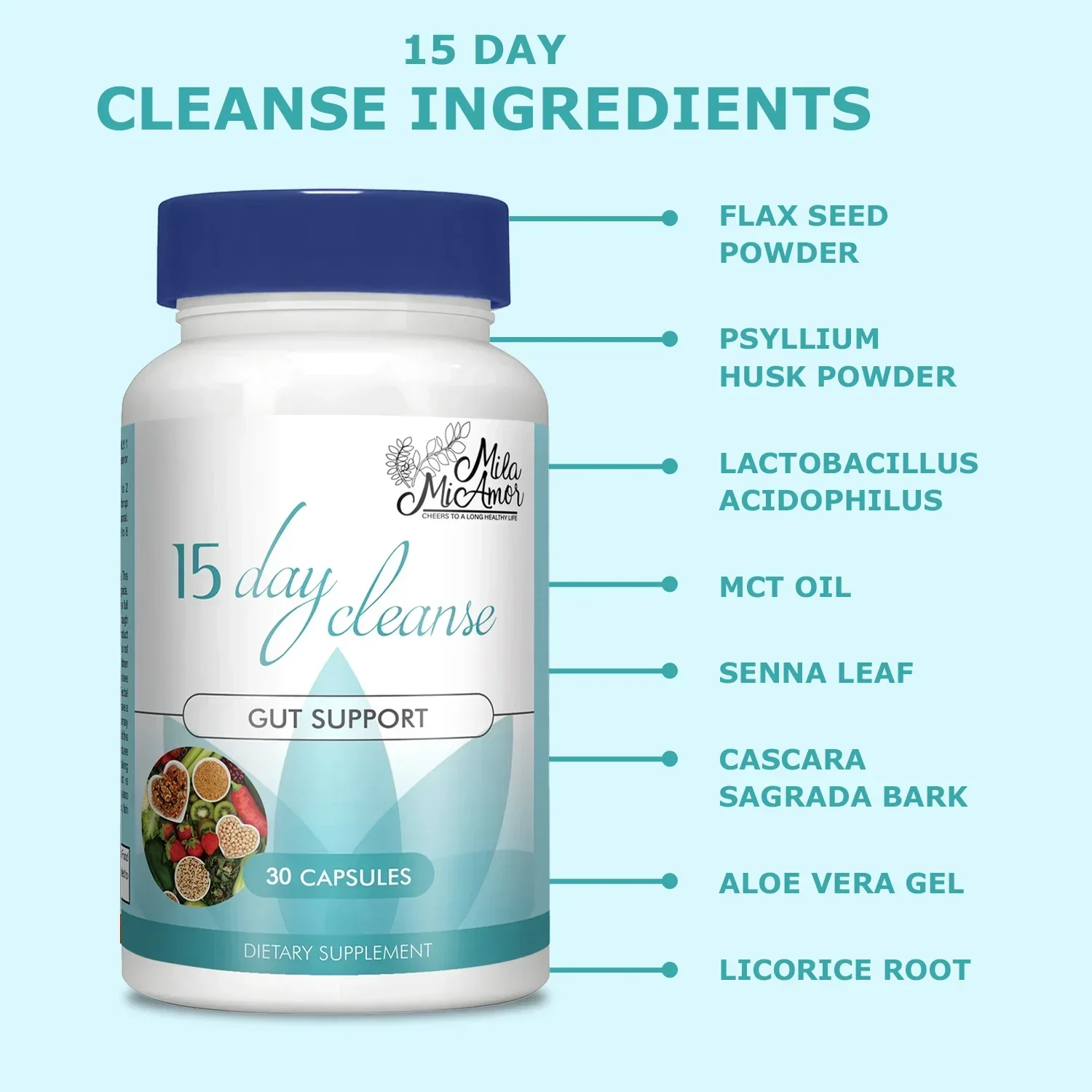 Capsule Slimming Cleanse 15 Day Cleanse Colon Digestive Health Constipation and Bloating Relief Weight Management