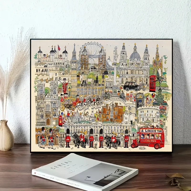 1000 Adult Puzzles, London Vintage Village Puzzles, Painting Image Puzzles, New Year's, Valentine's Day, Birthdays, Parties, F