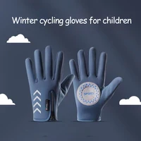 Children's Gloves Warm Cycling Winter Autumn Waterproof Kids Reflect Light Non-Slip Ski Fleece Boy Girl Scooter Gloves Zipper 1