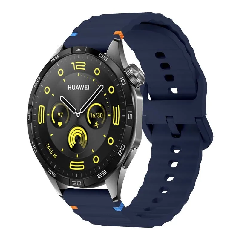 Enhanced Liquid Silicone Wave Watch Strap – Ultra Light Matte Finish Wristband with Quick Release