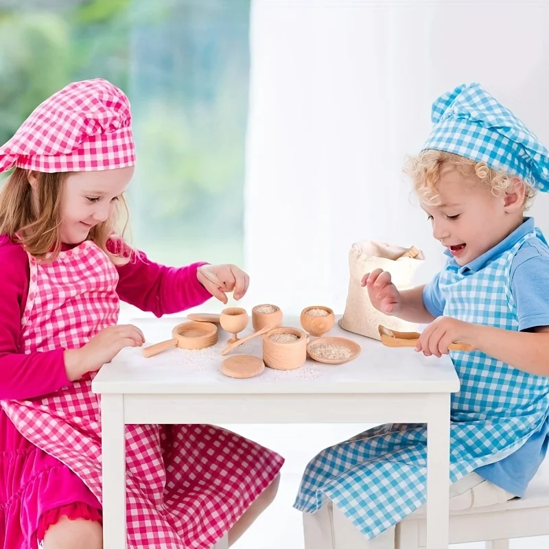 Tea Set Simulation Toys, Sensory Enlightenment and Puzzle Simulation Kitchen, Home Experience Toys, Early Education Wooden Toys