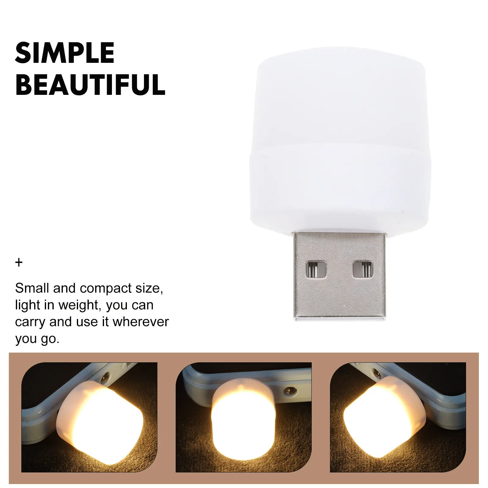 10Pcs 휴대용 USB LED 야간 조명 미니 USB 전원 공급 주변 자동차 인테리어 램프 노트북 라이트 소프트 조명 조명