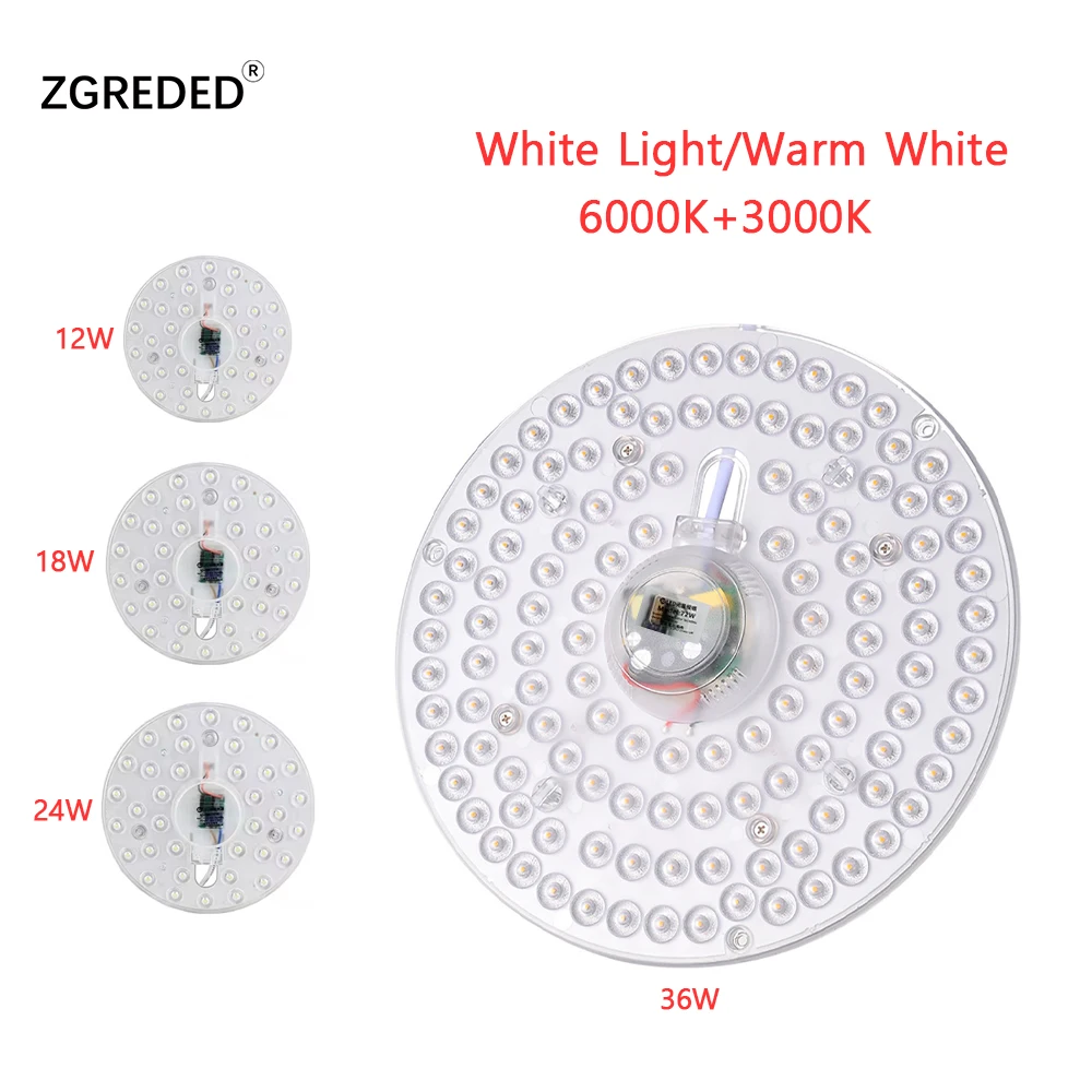 LED Ring Panel Round Light 12W/18W/24W/36W Cold White And Warm White LED Round Ceiling Panel Light Board AC220-V240V