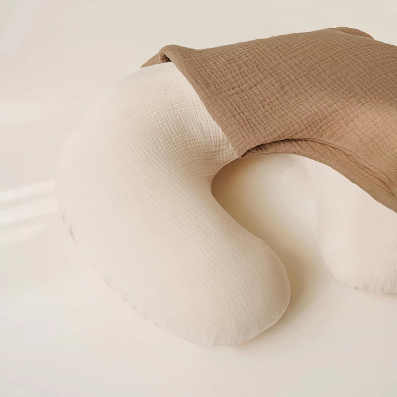 2PCS/set Nursing Pillow Cover for Breastfeeding Pillows Ultra-Soft Muslin Cotton Baby Nursing Pillow Fits Newborn Feeding Pillow 4