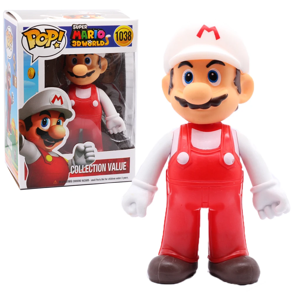 FUNKO POP super Mario Bros Anime Figure Toys Dolls Model Set Luigi Yoshi  Donkey Kong Mushroom For Kids Birthday Gifts