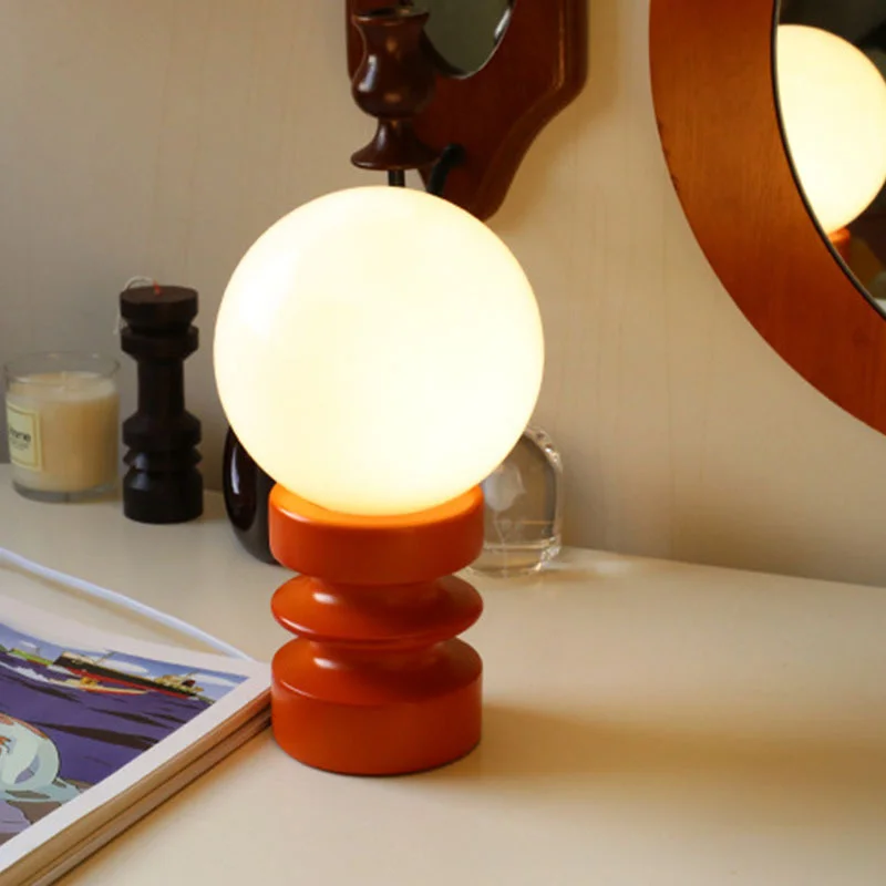 

Solid Wood Ins Table Lamp Korean and Japanese Style Living Room Dining Room Bedroom Bedside Decoration Atmosphere Table Lamp