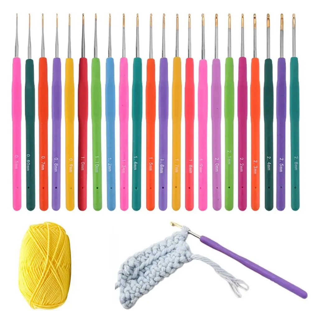 1Pc Rubber Handle Crochet Hooks Needles Extra Fine Sweater Needle Lace Craft Sewing Tools Crochet Knitting Needles New