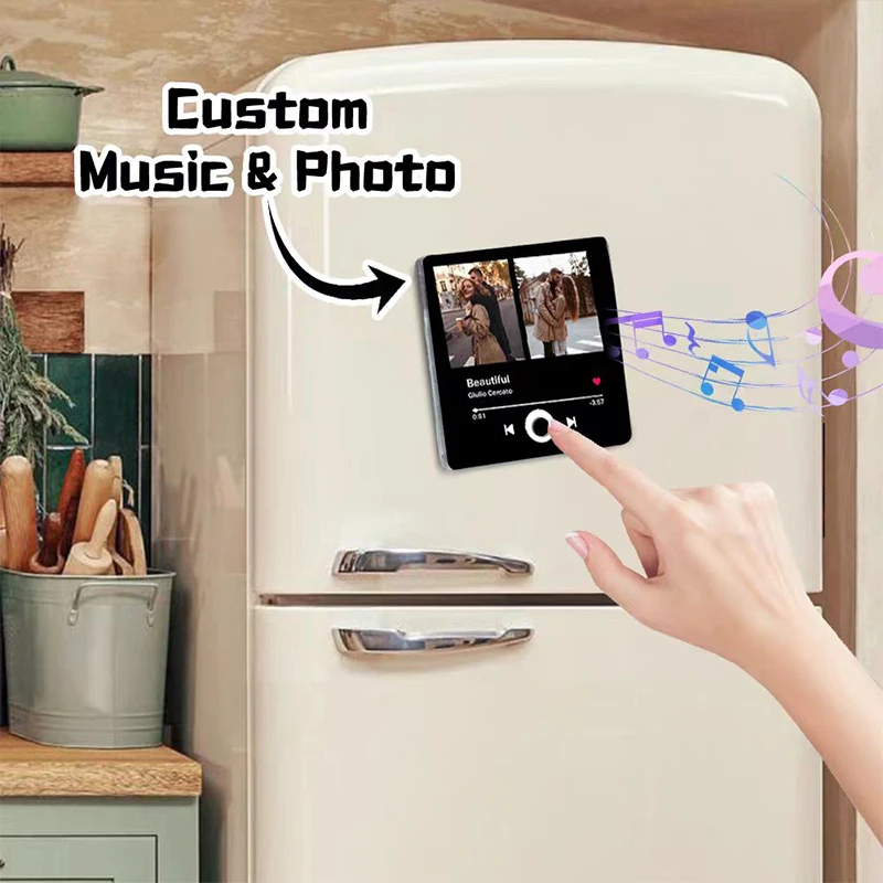 Personalized Music-play Refrigerator Magnet Plastic Tape With Built-in Music Player Unique Home Decor Gift Music Lovers