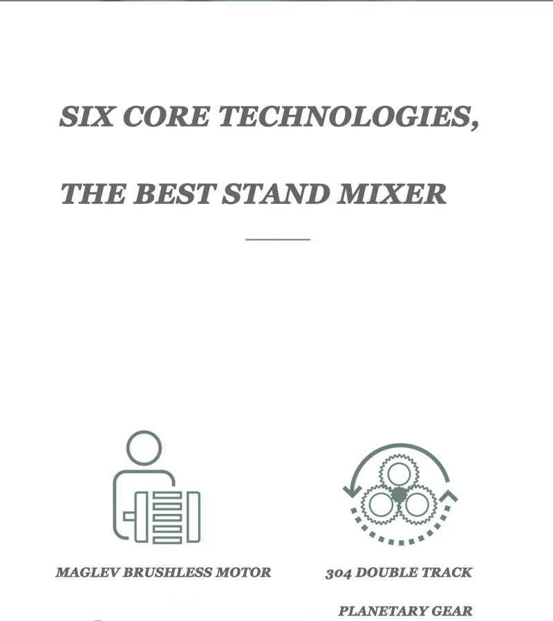 X7 Tilt-Head Electric Stand Mixer Professional Grade Chef Machine 7L 800W 304 Stainless Steel Frequency conversion  With 9 Gears