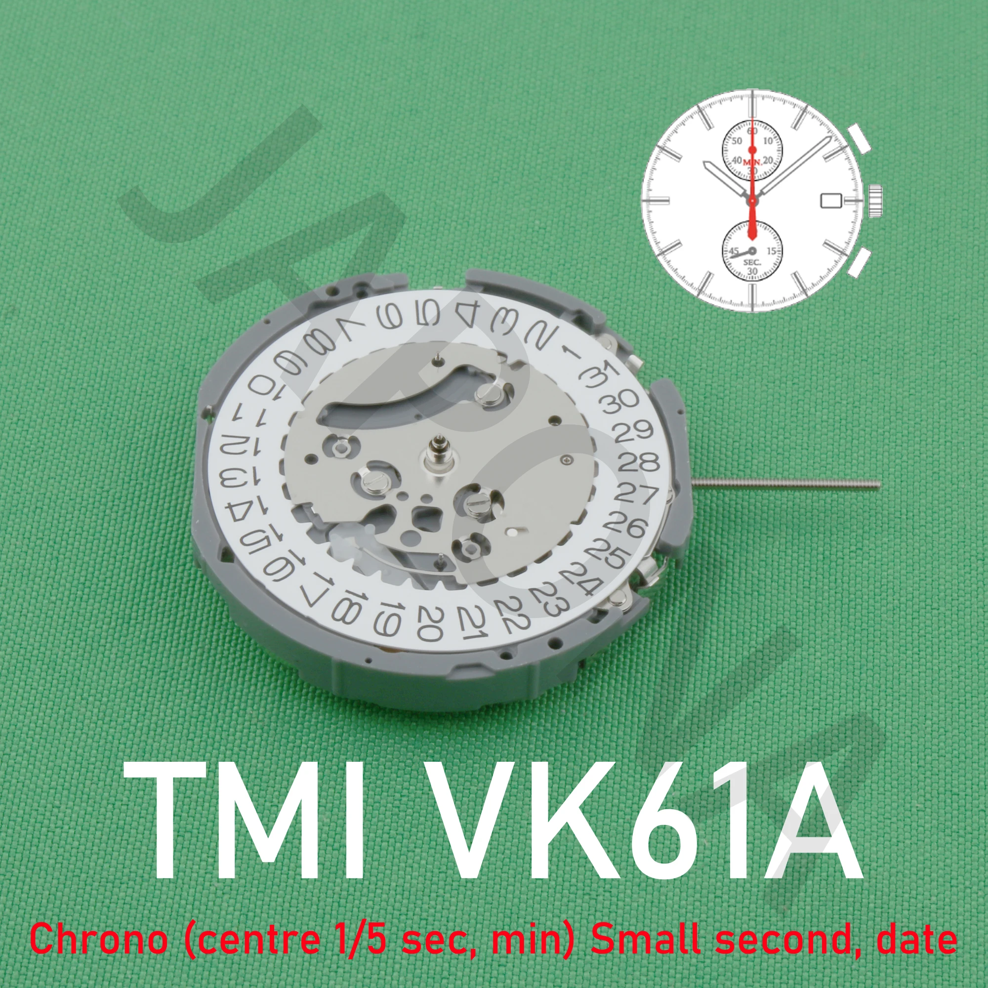 VK61 movement Japanese TMI VK61A movement Chrono (centre 1/5 sec