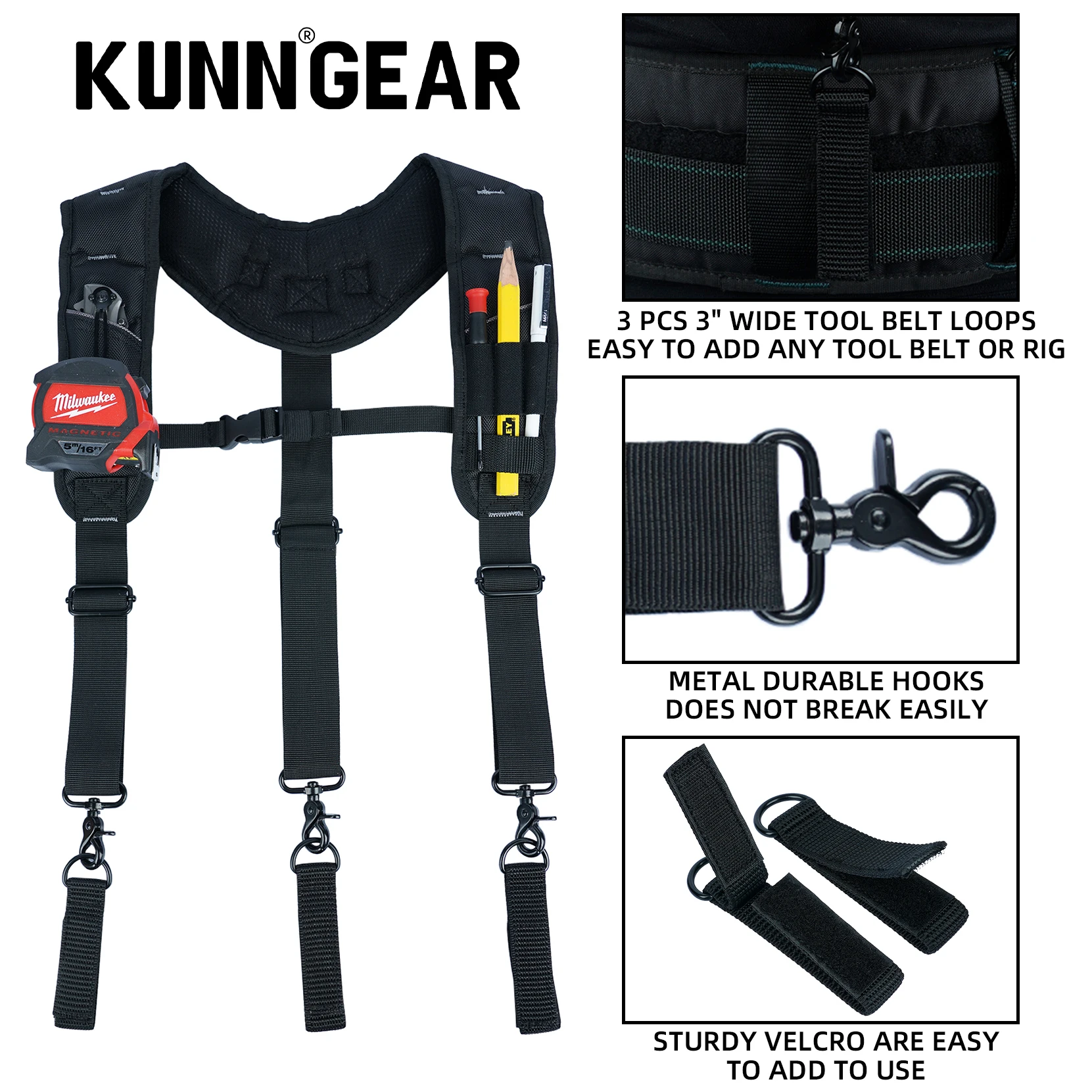 KUNN Tool Belt with Suspenders,Pro Framer Belt/Suspenders Combo Apron for  Carpenter,Construction and Electrician - AliExpress