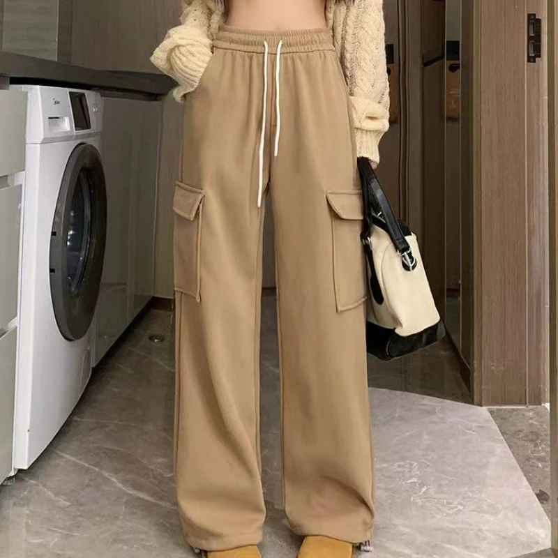 Women's 2023 New Autumn High Waist Loose Slim Wide Leg Pants for Workwear Trousers Casual Leggings