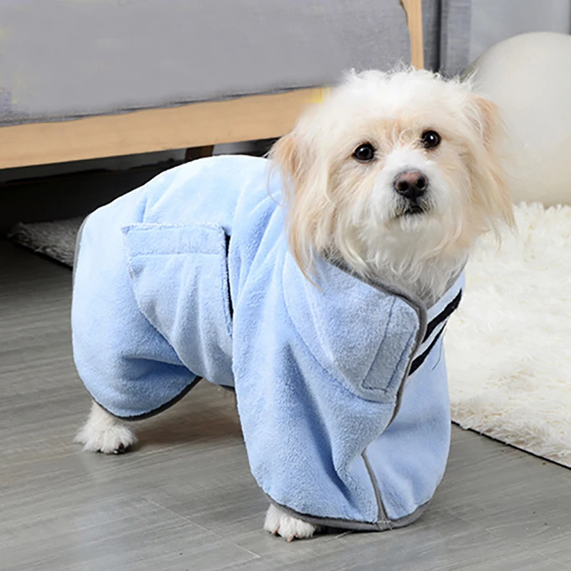 Microfiber Dog Bathrobe Absorbent Dog Drying Coat Super Absorbent ...