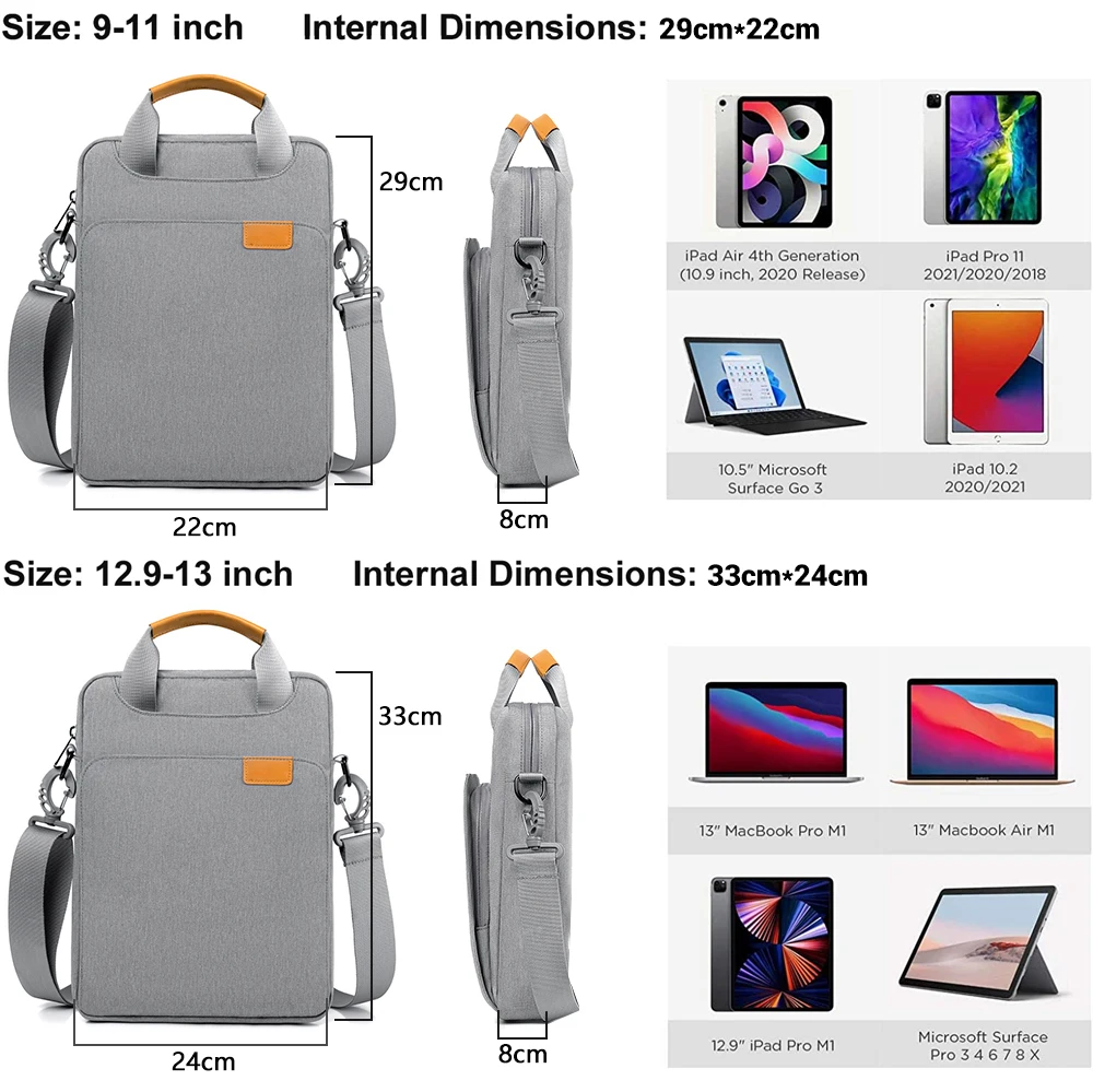 sac bandoulière pour sac main pour tablette samsung plus ipad air pro étui pour sac de rangement