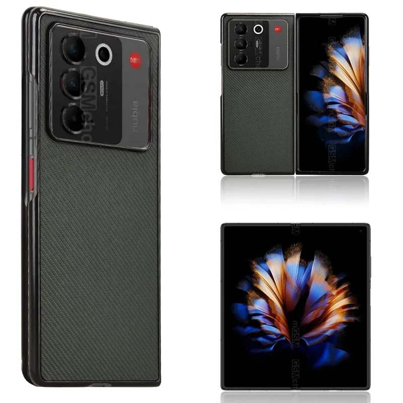 Premium Carbon Fiber Leather Folding Protective Case - Sleek and Durable Design
