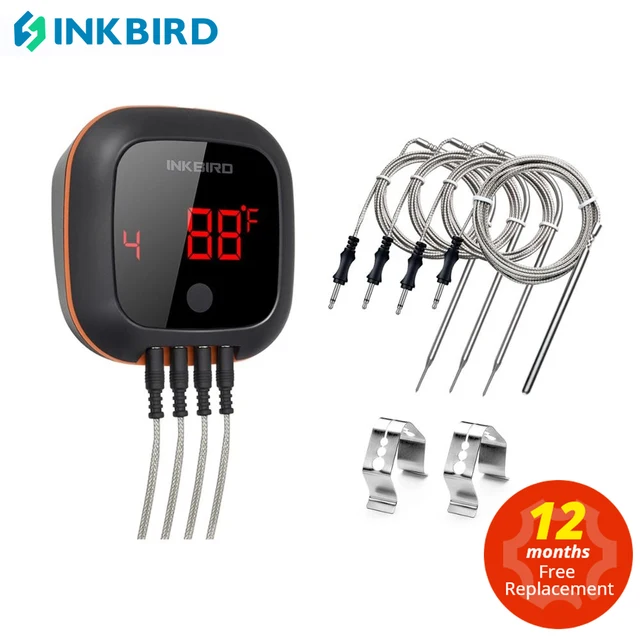 Inkbird Ibt-4Xs Digitális Forgási Képernyő Bbq Hús Főzési Hőmérő Bluetooth Csatlakoztassa A Mágneses Kialakítást És 2/4 Szondát