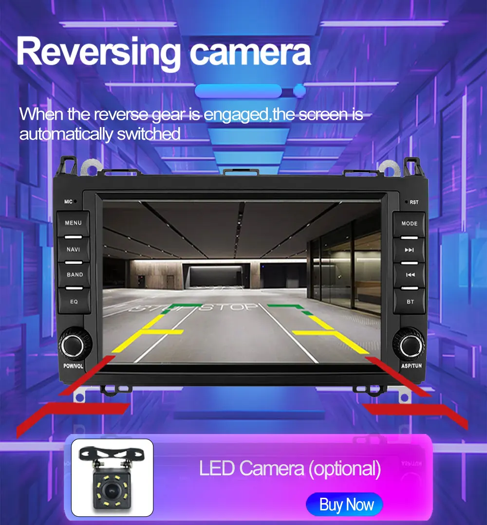 For Mercedes-Benz W169 W245 B160/B170/B180/B200 W639 Vito Viano W906 Sprinter VW Crafter Android 12, Octa Core 4GB RAM 64GB ROM 7inch Car Radio Stereo GPS Navigator Support Car Play/TPMS/OBD