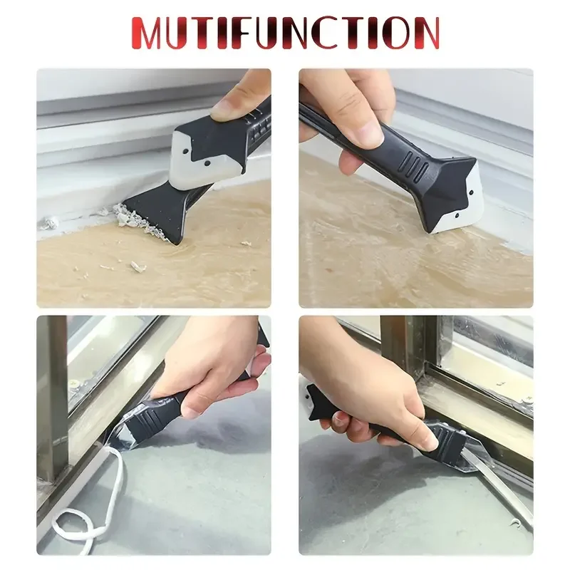 1pc 5 In 1 Silicone Scraper Glue Remover Knife, Angle Beauty Sewing Spatula Beauty Sewing Tool Four-piece Glue Scoop Hand Tools  2